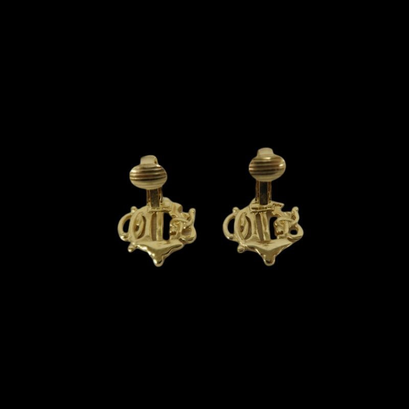 DIOR Gold Tone Alloy Clip-On Earrings