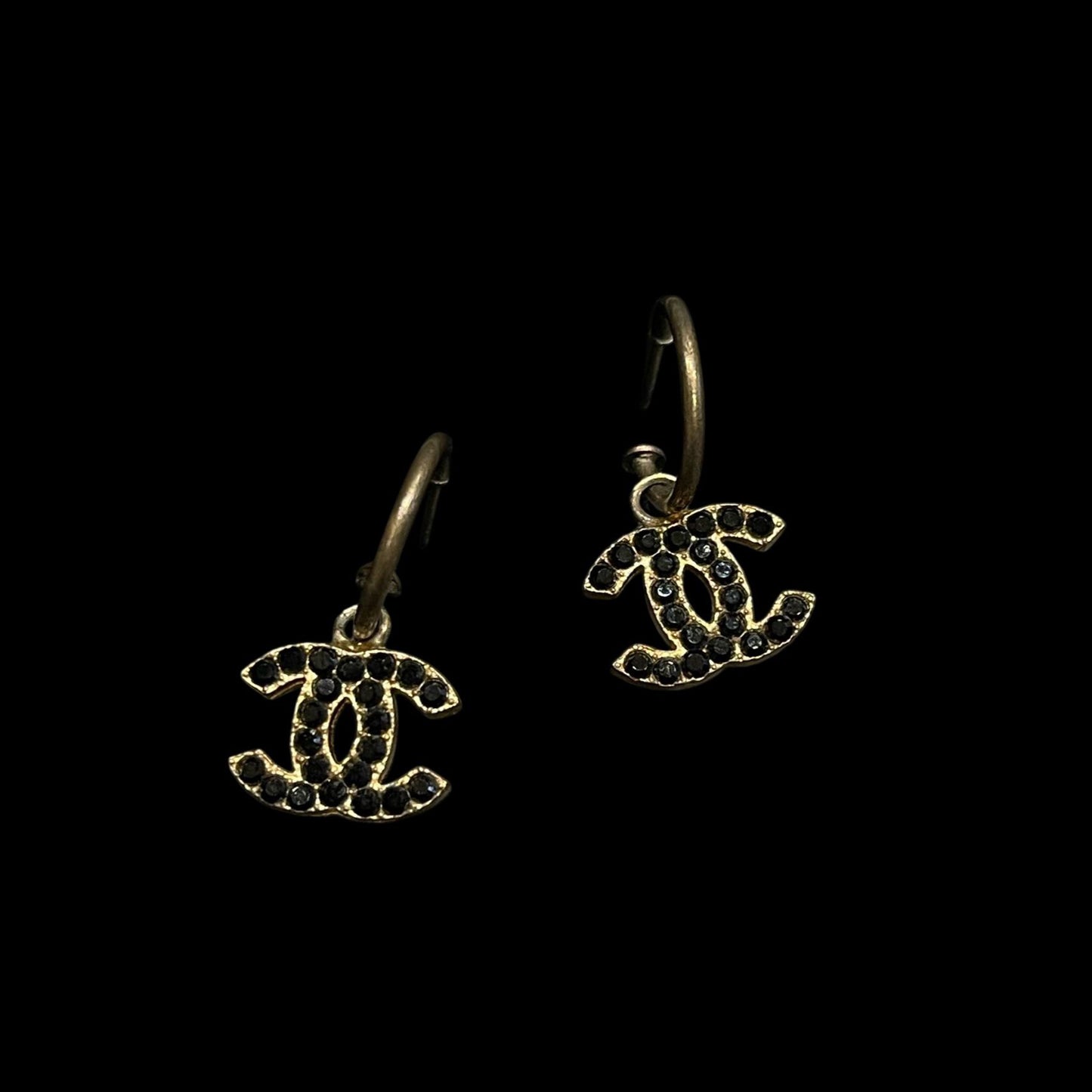 CHANEL Coco Mark Earrings, Black