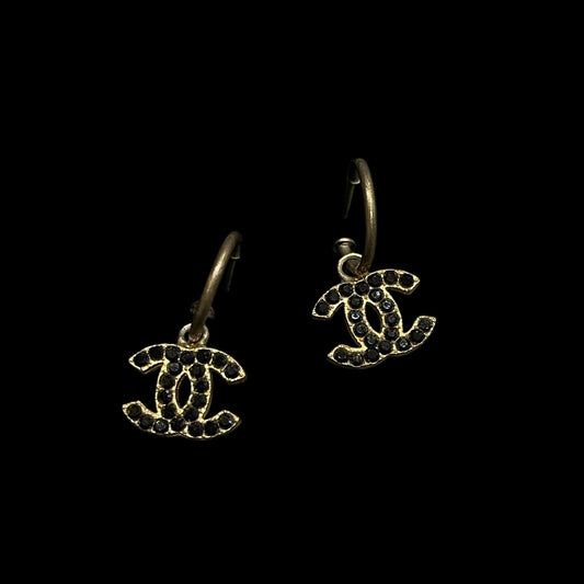 CHANEL Coco Mark Earrings, Black