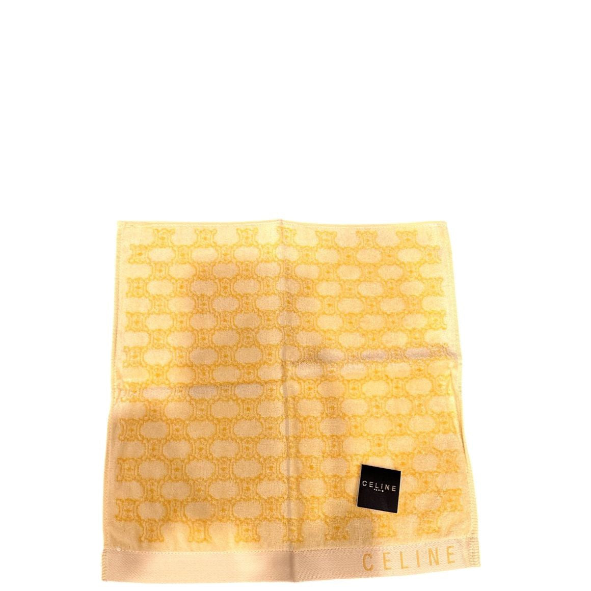 CELINE Celine Towel Handkerchief Yellow Silk Scarf