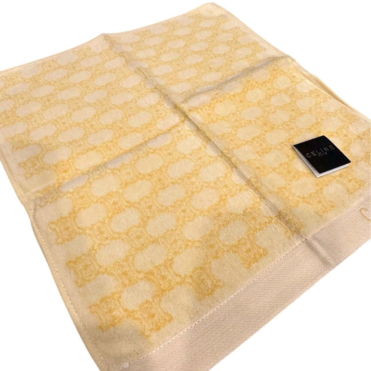 CELINE Celine Towel Handkerchief Yellow Silk Scarf