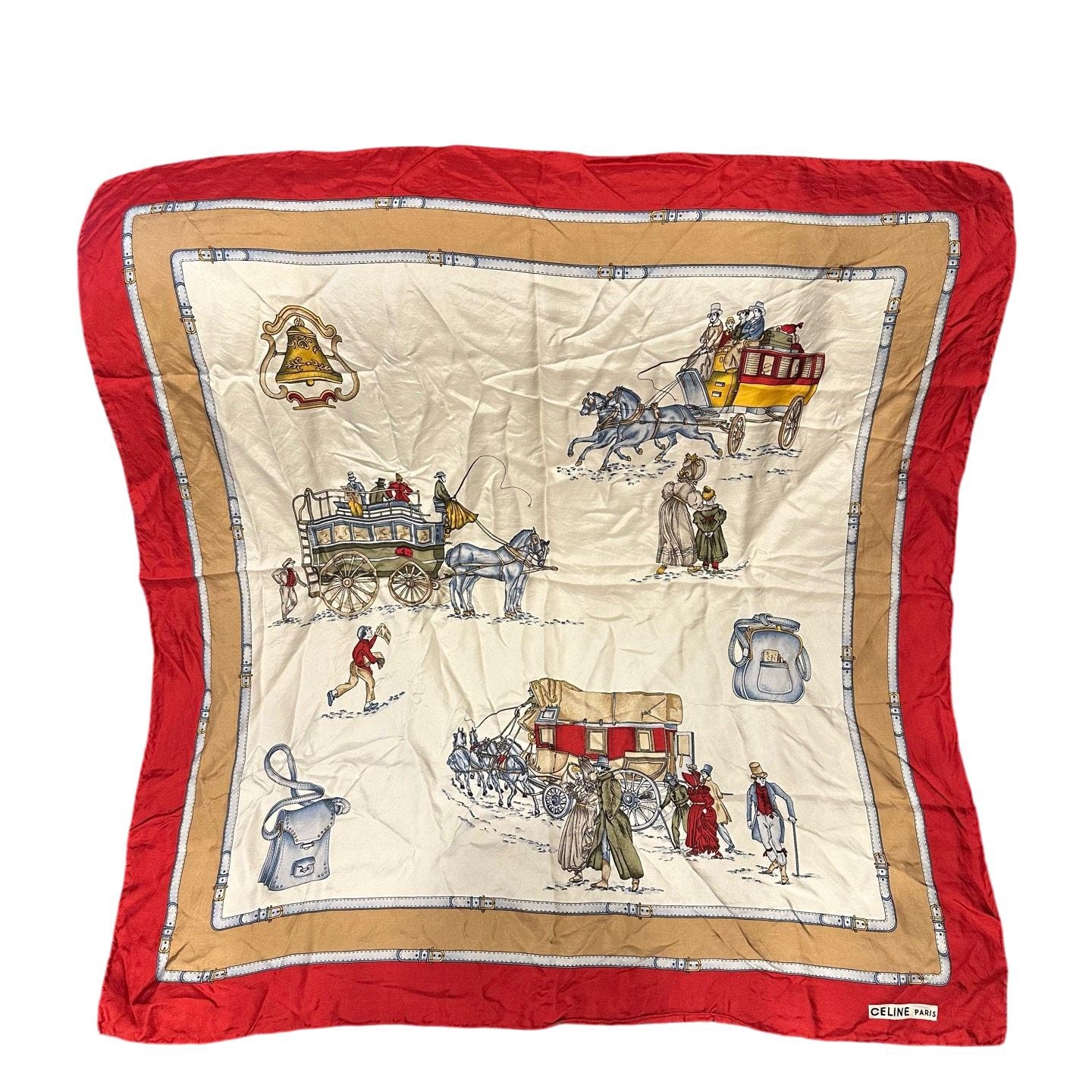 CELINE Celine Scarf Red Silk Scarf