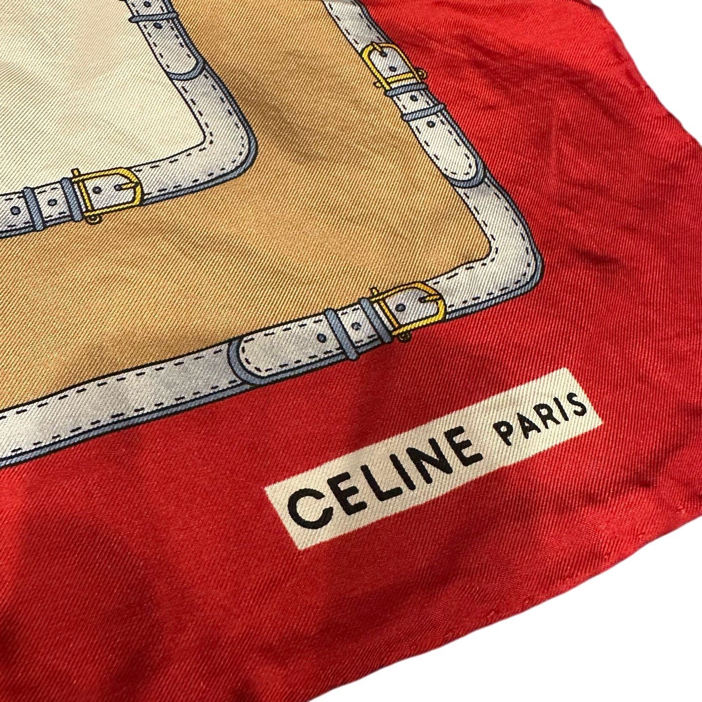 CELINE Celine Scarf Red Silk Scarf