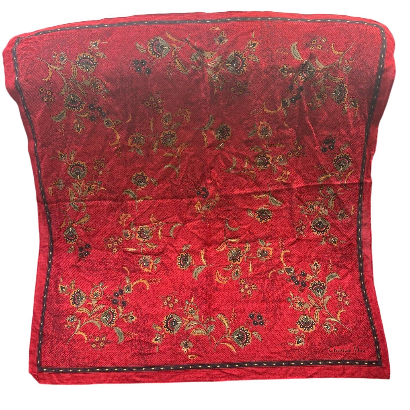 DIOR Dior Stole Red Silk Scarf