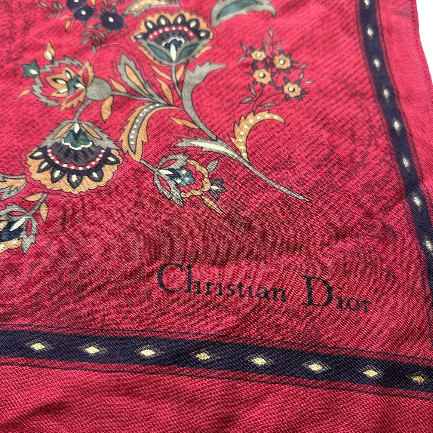 DIOR Dior Stole Red Silk Scarf