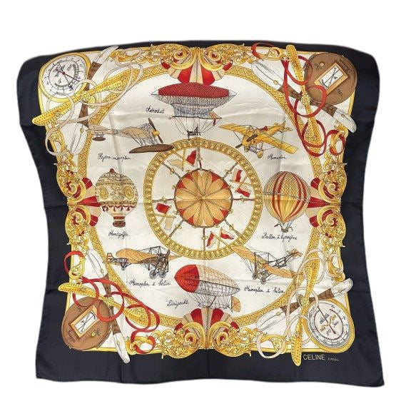 CELINE Celine Scarf Black Silk Scarf