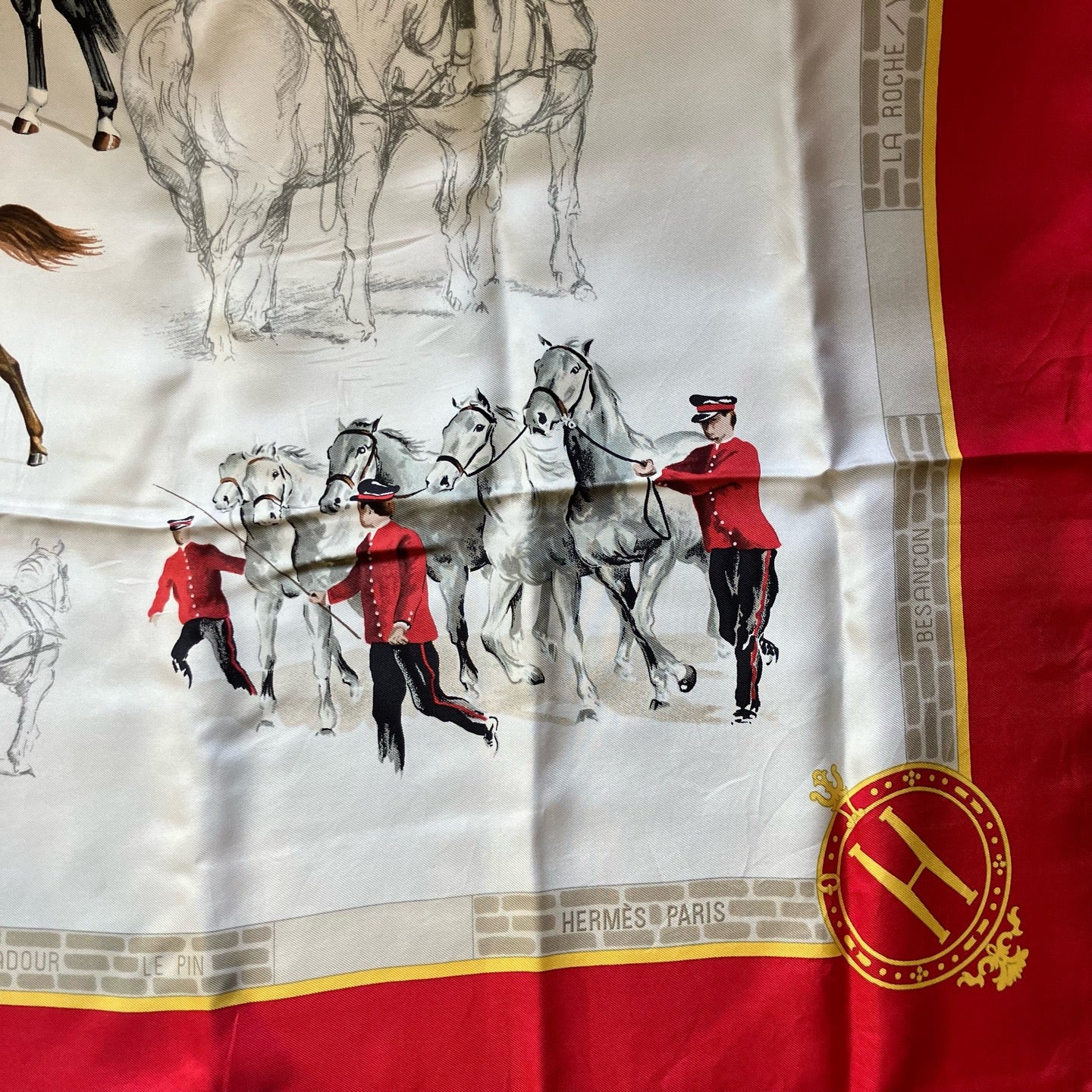 HERMES Hermes Scarf Red, No Wash Label