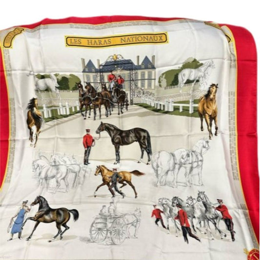 HERMES Hermes Scarf Red, No Wash Label