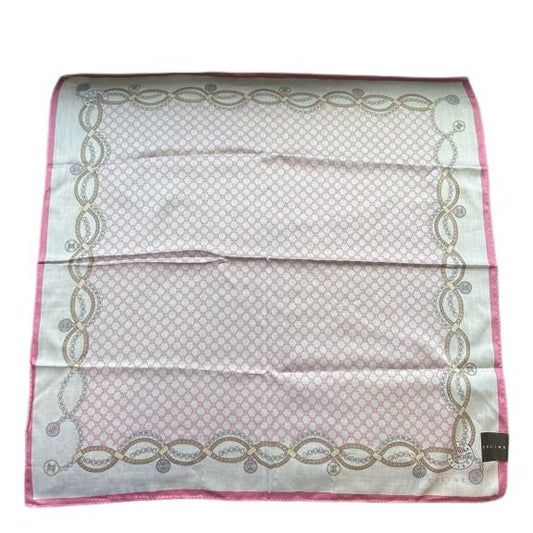 CELINE Celine Handkerchief Pink Square Scarf Silk Scarf