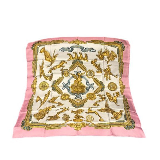 HERMES Hermes Scarf Pink, With Tag, Silk Scarf