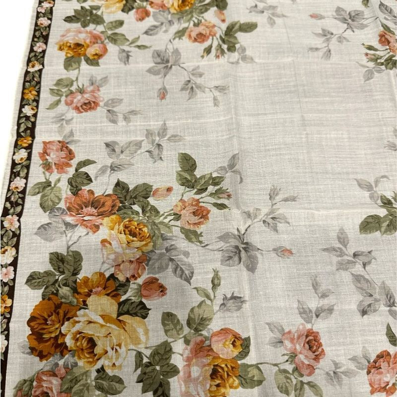 Saint Laurent YSL Handkerchief Rose Square Scarf Silk Scarf