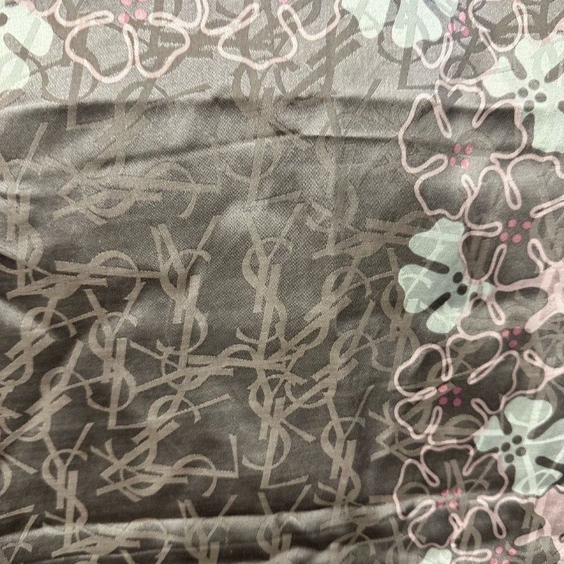 Saint Laurent YSL Handkerchief Pale Pink Pink Square Scarf Silk Scarf