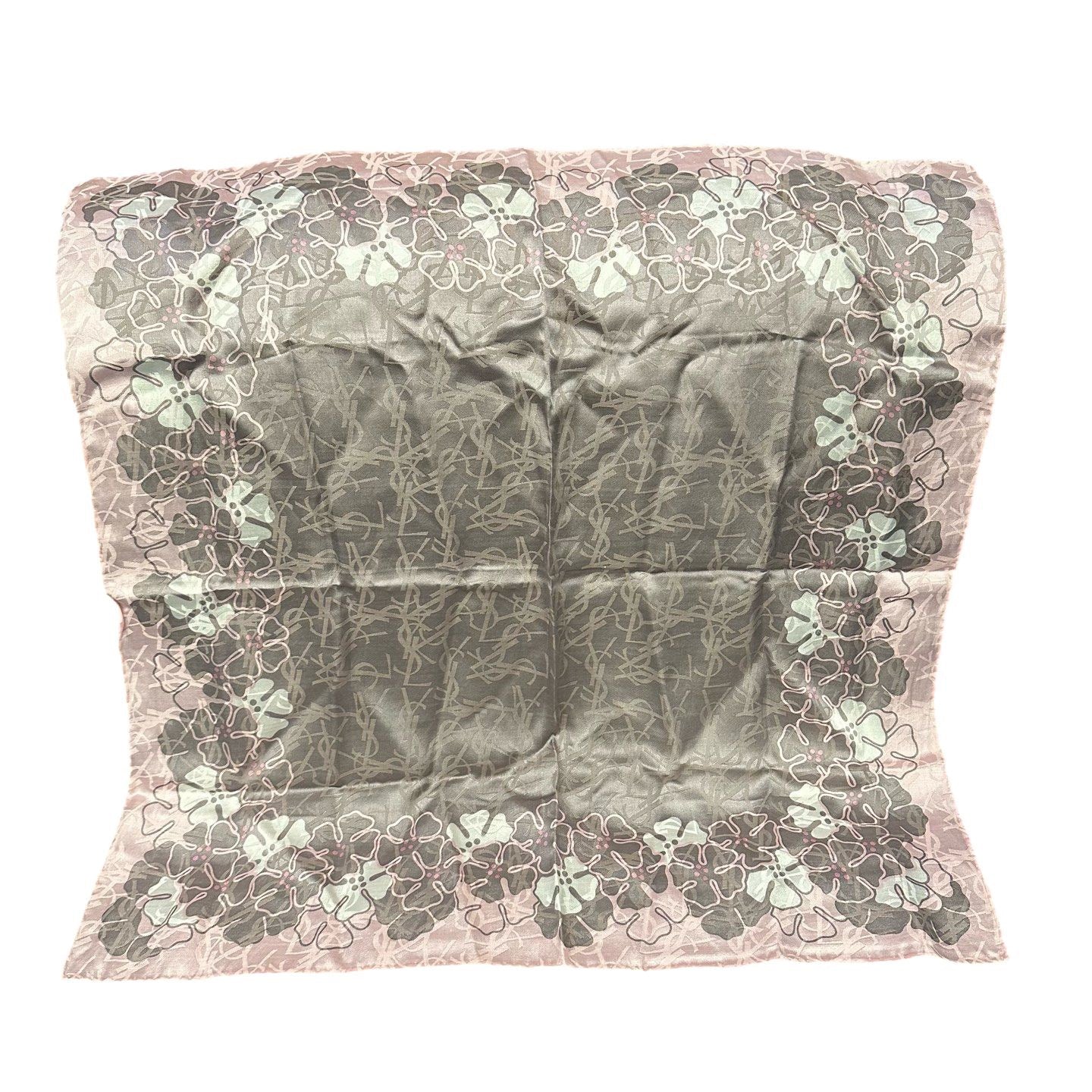 Saint Laurent YSL Handkerchief Pale Pink Pink Square Scarf Silk Scarf