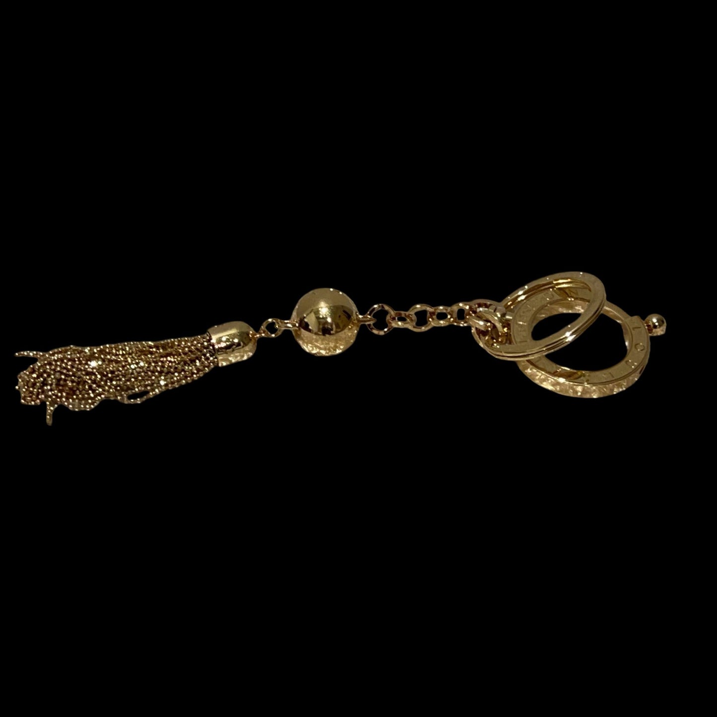 LOUIS VUITTON Porte-clés Wing, gold-tone hardware, tassel, key chain, LV key ring, alloy