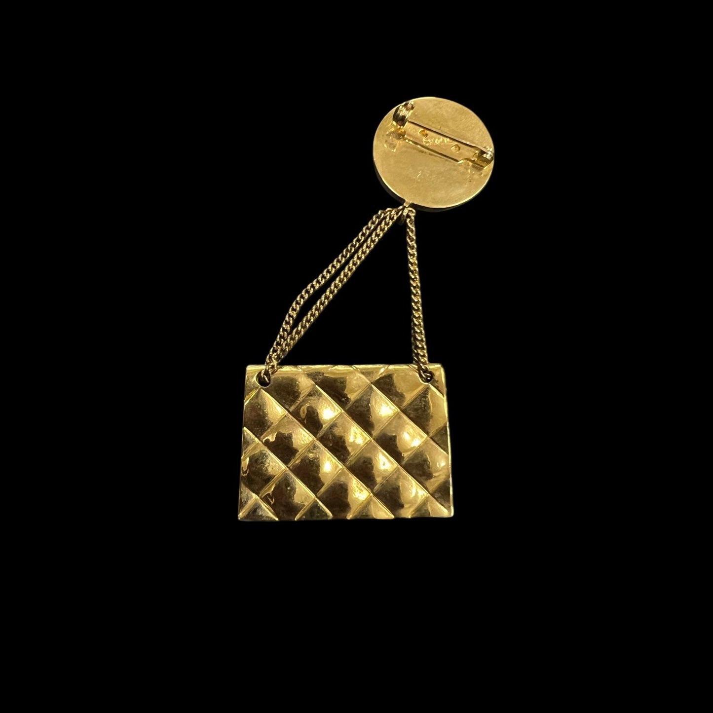 CHANEL Coco Mark Matelasse Brooch, Bag Design, Alloy