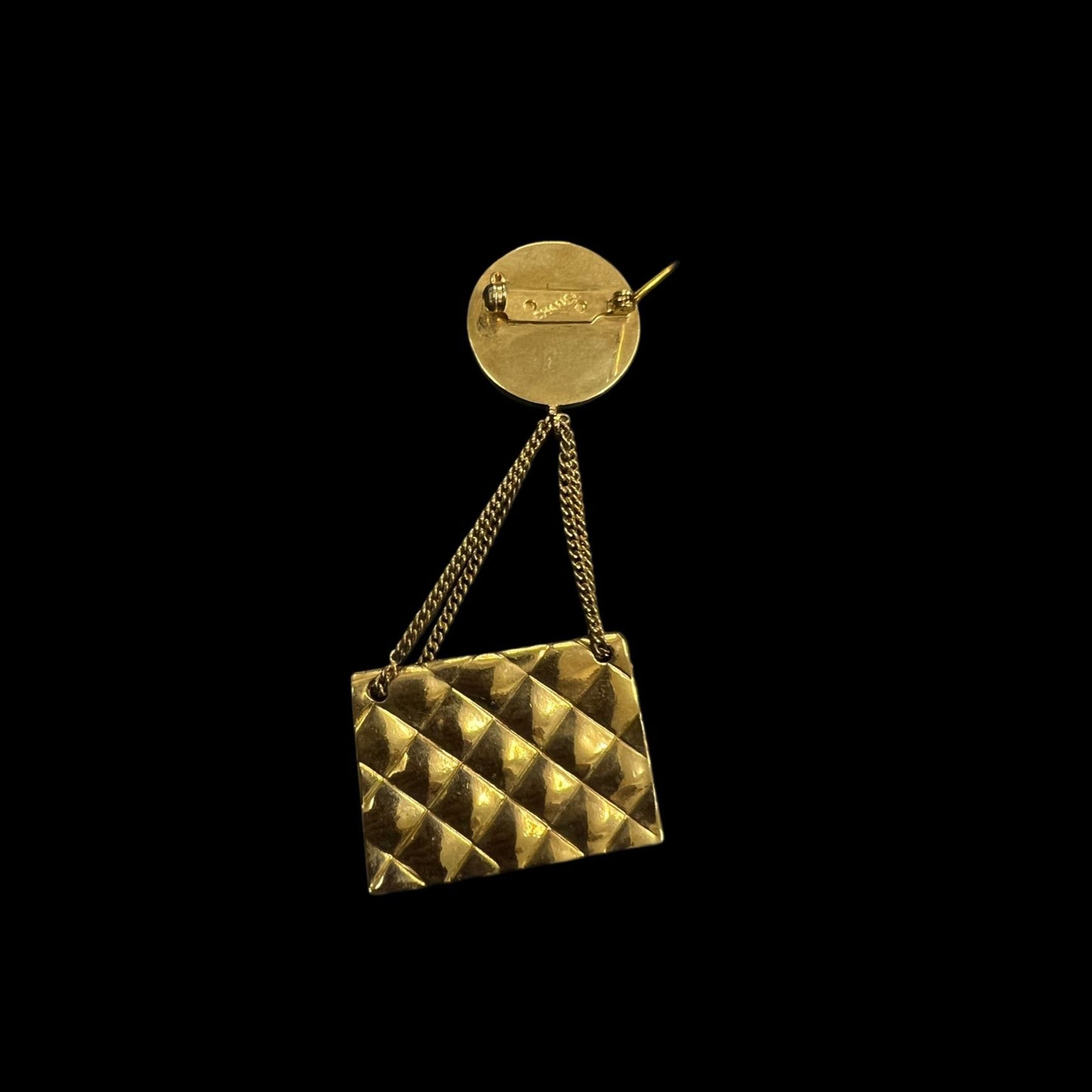 CHANEL Coco Mark Matelasse Brooch, Bag Design, Alloy