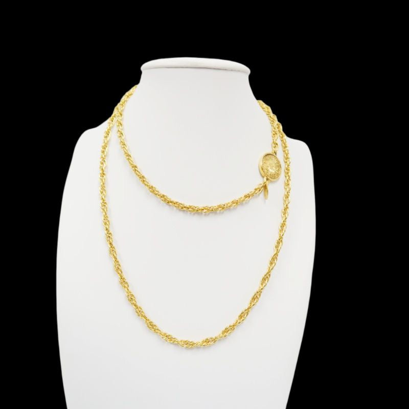 CHANEL Chain Necklace, Gold Plated, Alloy, Sweater Chain, Waist Chain, Necklace