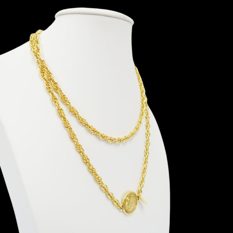 CHANEL Chain Necklace, Gold Plated, Alloy, Sweater Chain, Waist Chain, Necklace
