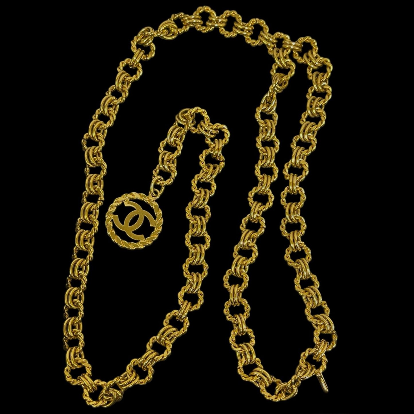CHANEL Coco Mark Chain Belt, Gold-Plated Alloy, Sweater Chain, Waist Chain, Necklace