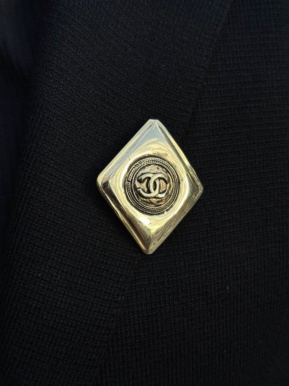 CHANEL Coco Mark Brooch, Gold-Plated Alloy, With Box, Brooch