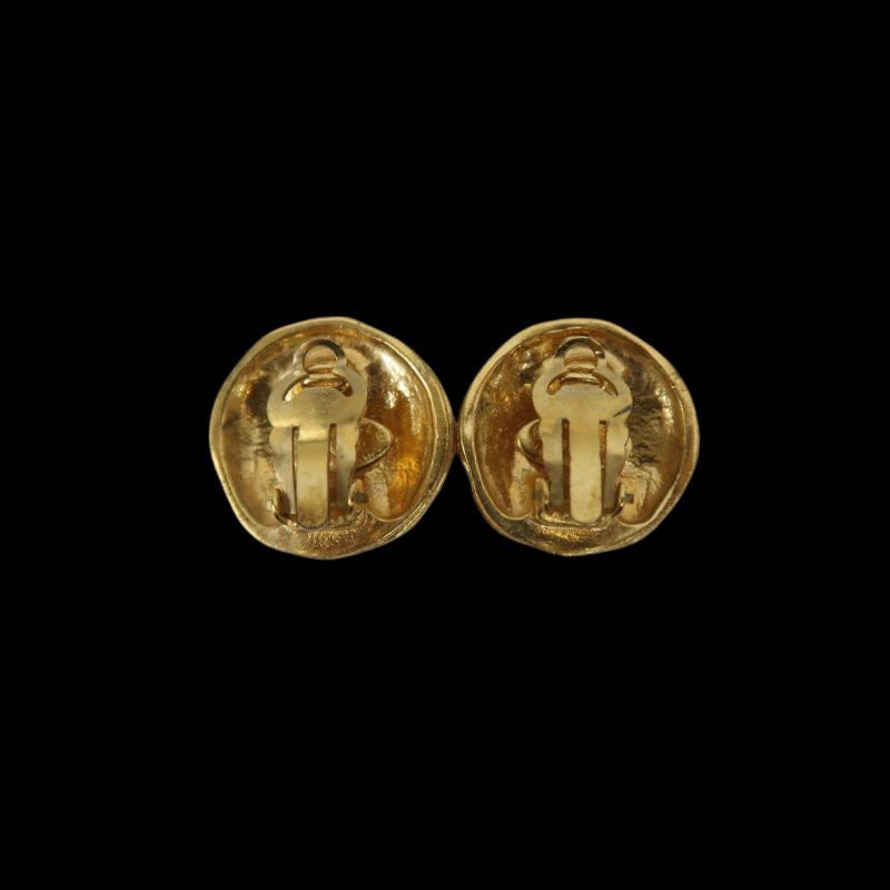 CHANEL Earrings, Gold Hardware, Gold Tone, Alloy, Clip-On