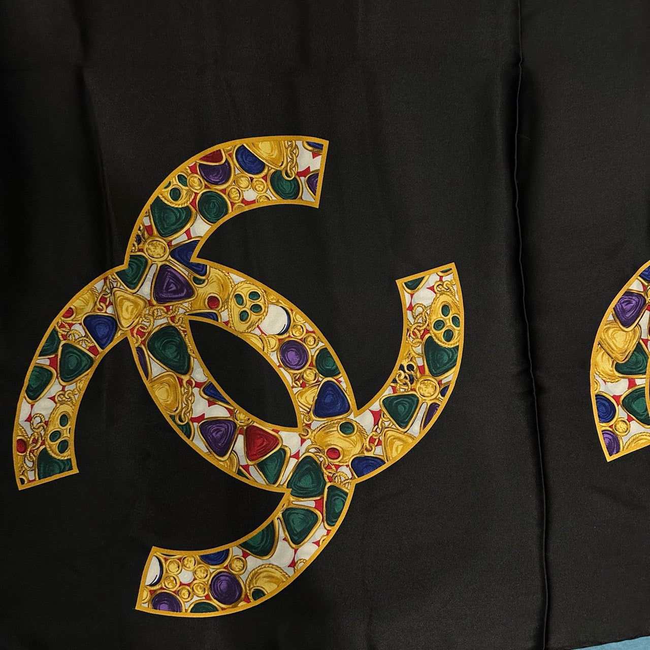 CHANEL Scarf, Black Tone, Stain, Chanel Scarf