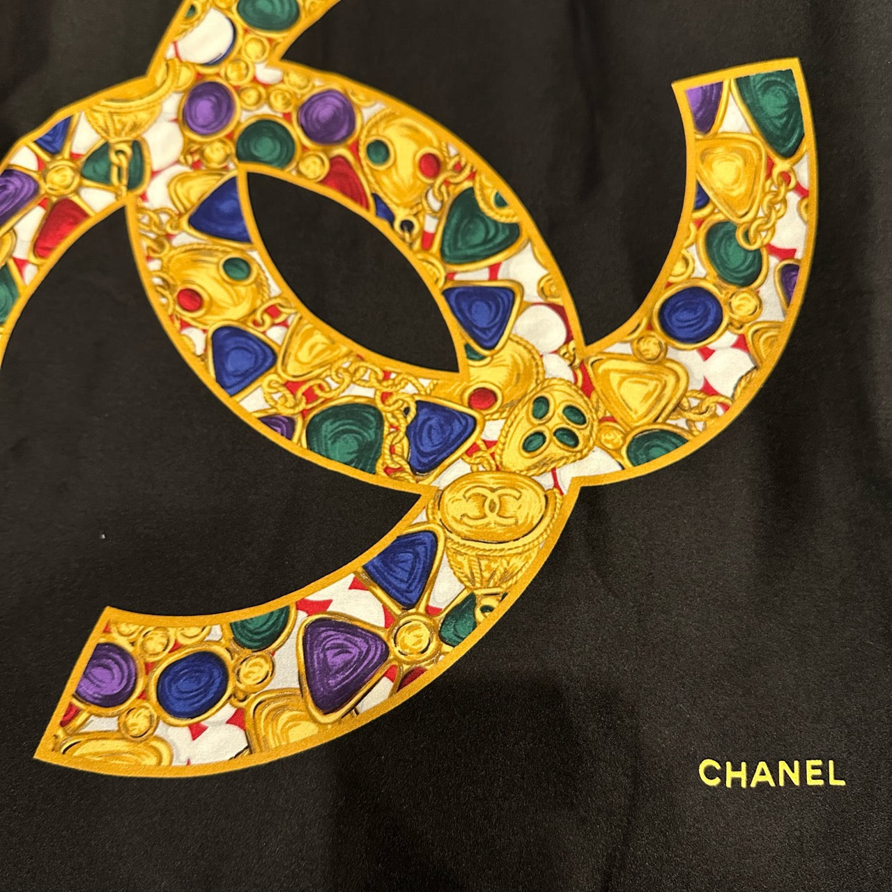 CHANEL Scarf, Black Tone, Stain, Chanel Scarf