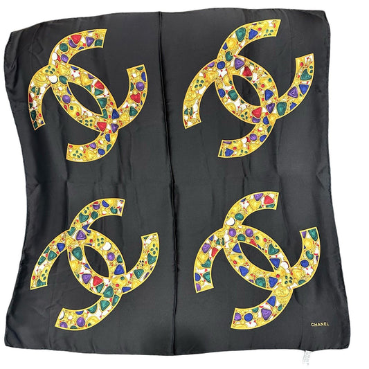 CHANEL Scarf, Black Tone, Stain, Chanel Scarf