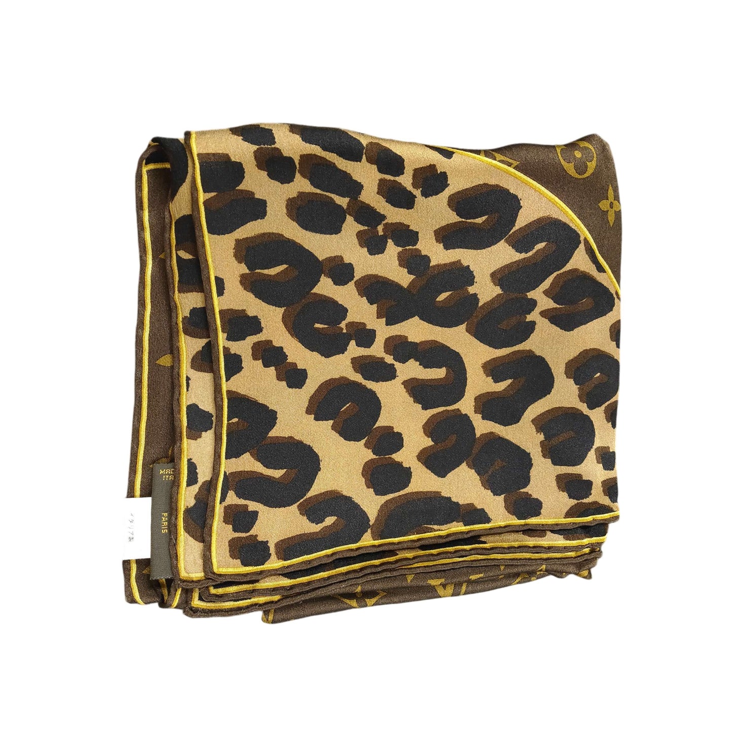 LOUIS VUITTON Monogram Trunk Scarf, Leopard, Brown, B-Rank