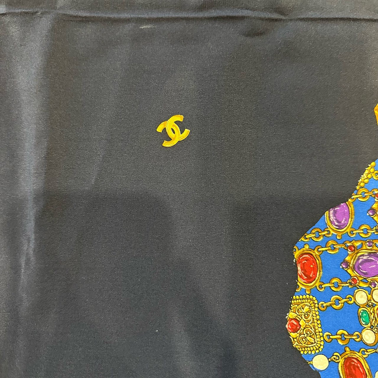 CHANEL Scarf, Navy Tone, Stain