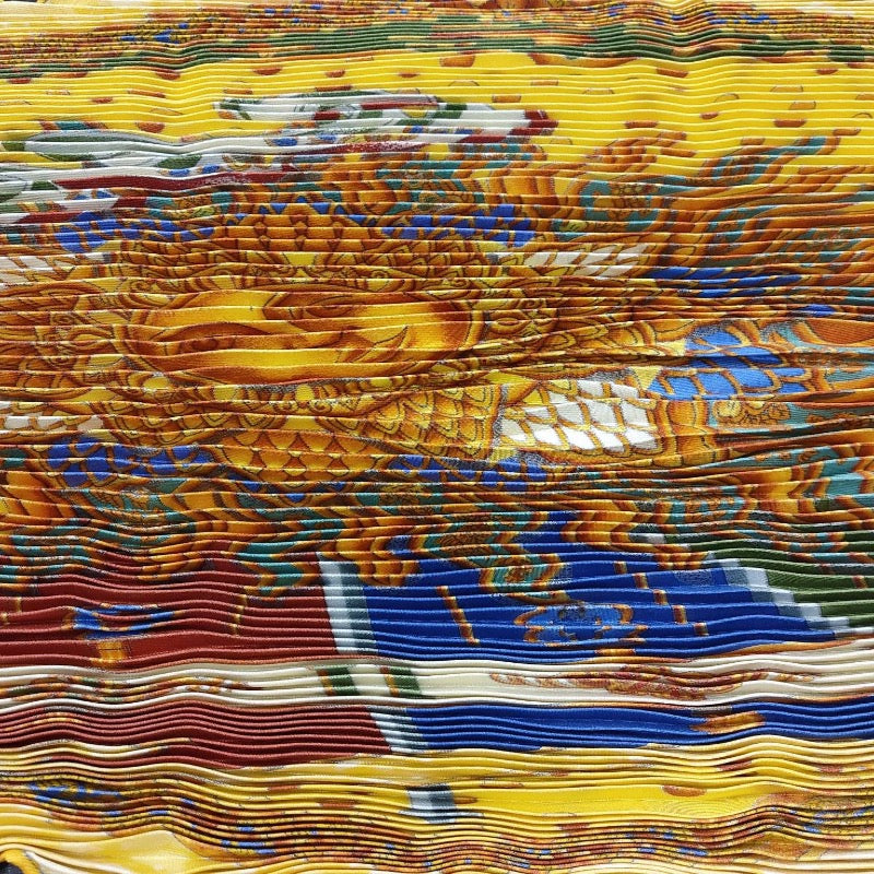 HERMES Carre Plisse, Pleated, Orange Tone, Hermes Scarf