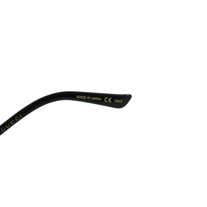 GUCCI Black Resin Round-frame Sunglasses With Gold Frame, Comes With Original Case (Case Has Stains）