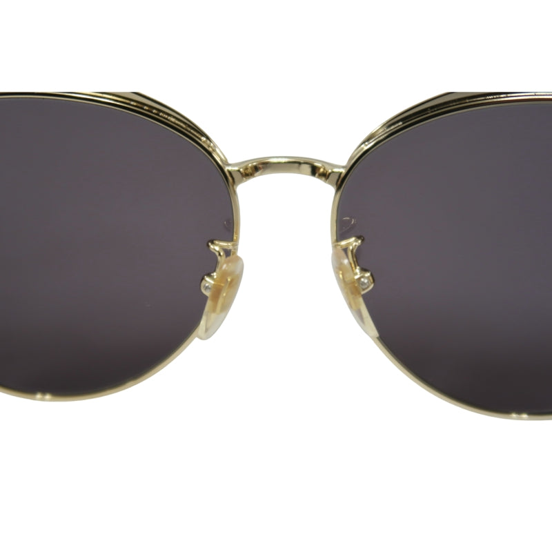 GUCCI Black Resin Round-frame Sunglasses With Gold Frame, Comes With Original Case (Case Has Stains）