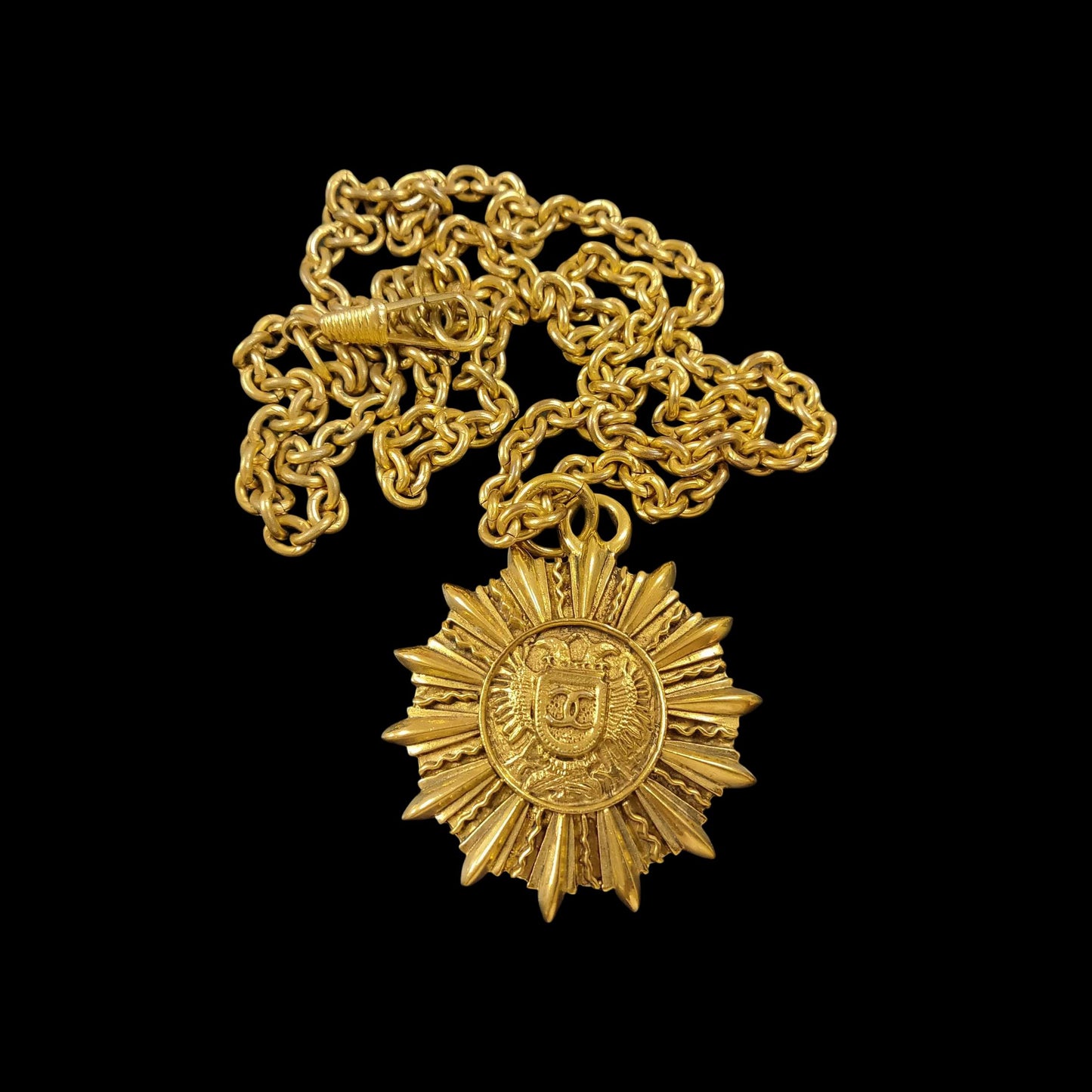 CHANEL Coco Mark Necklace, Gold Plated, with Box, Alloy, Sweater Chain, Waist Chain, Necklace