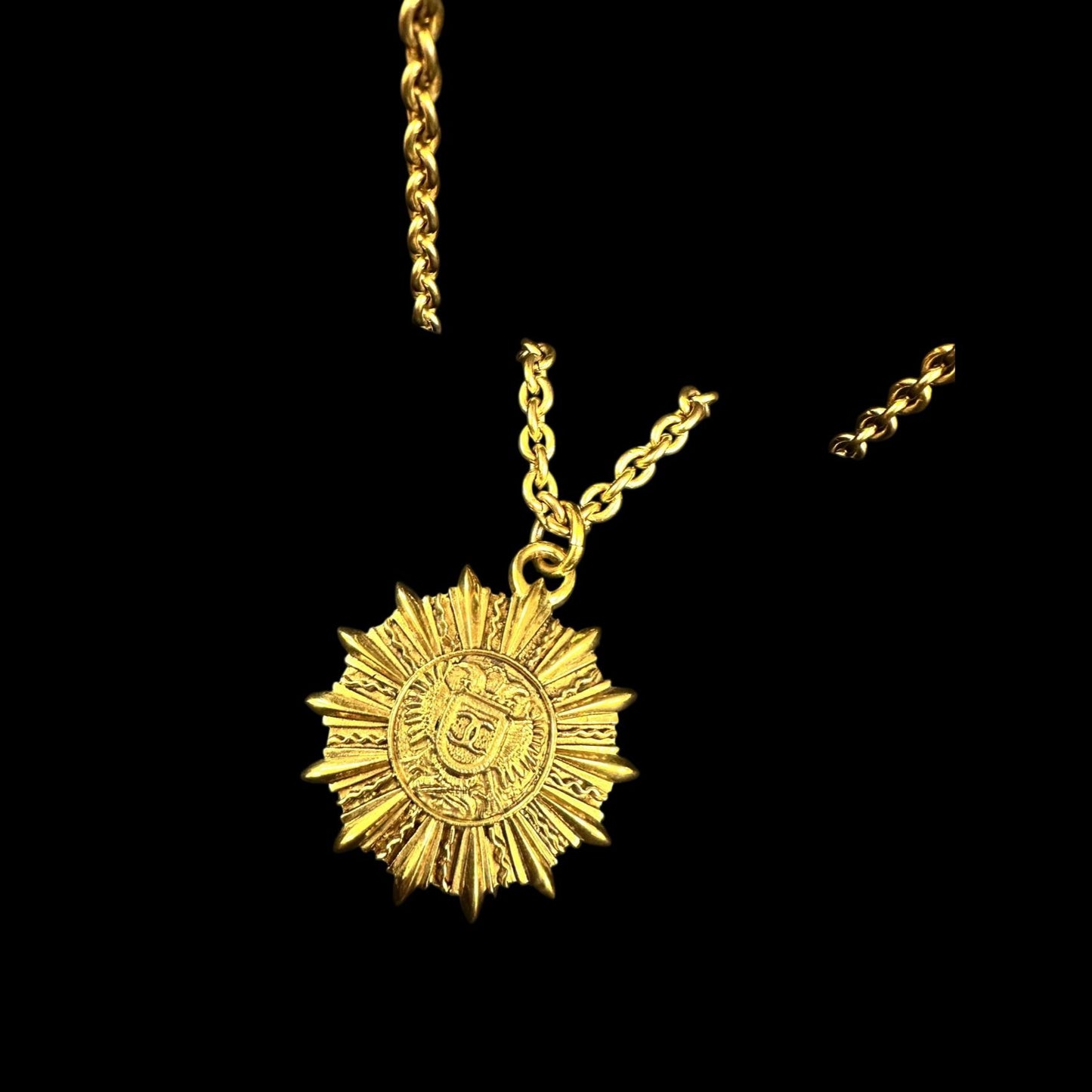 CHANEL Coco Mark Necklace, Gold Plated, with Box, Alloy, Sweater Chain, Waist Chain, Necklace