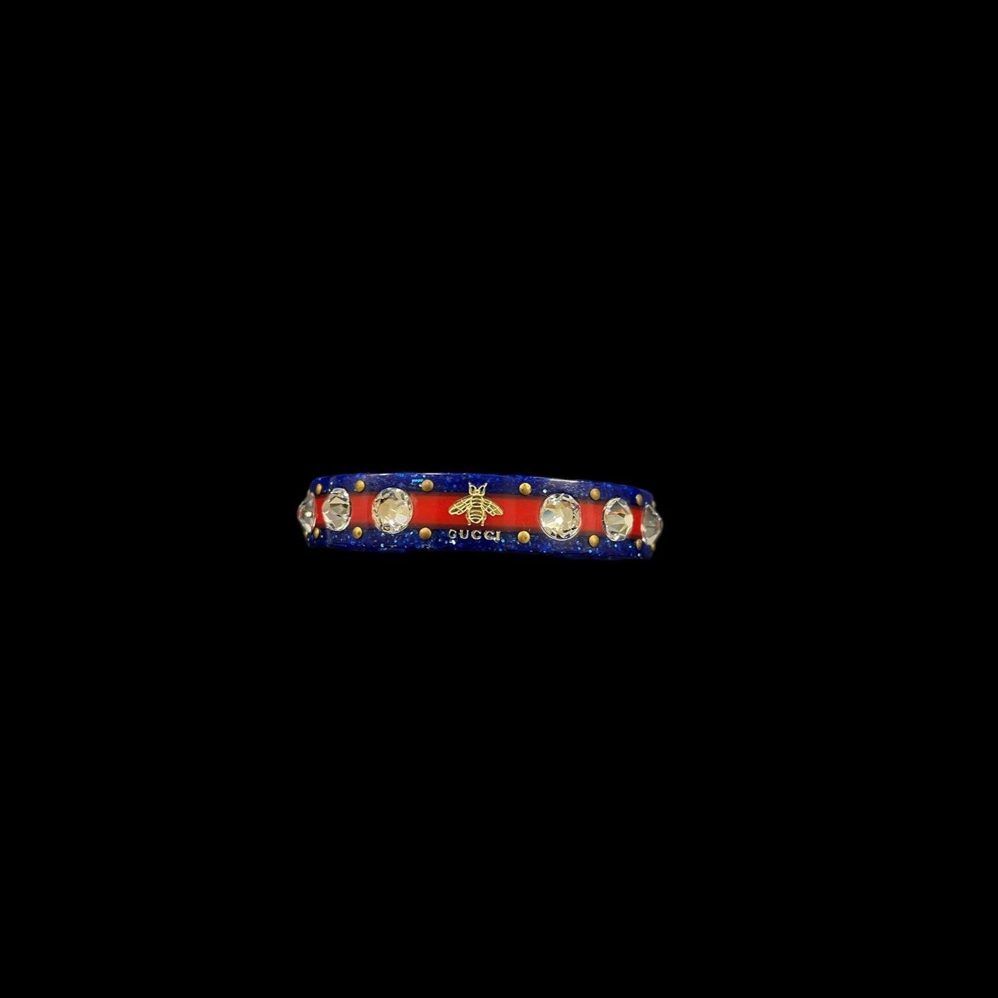 GUCCI Bangle, Bee, Rhinestone, Blue & Red, Bracelet