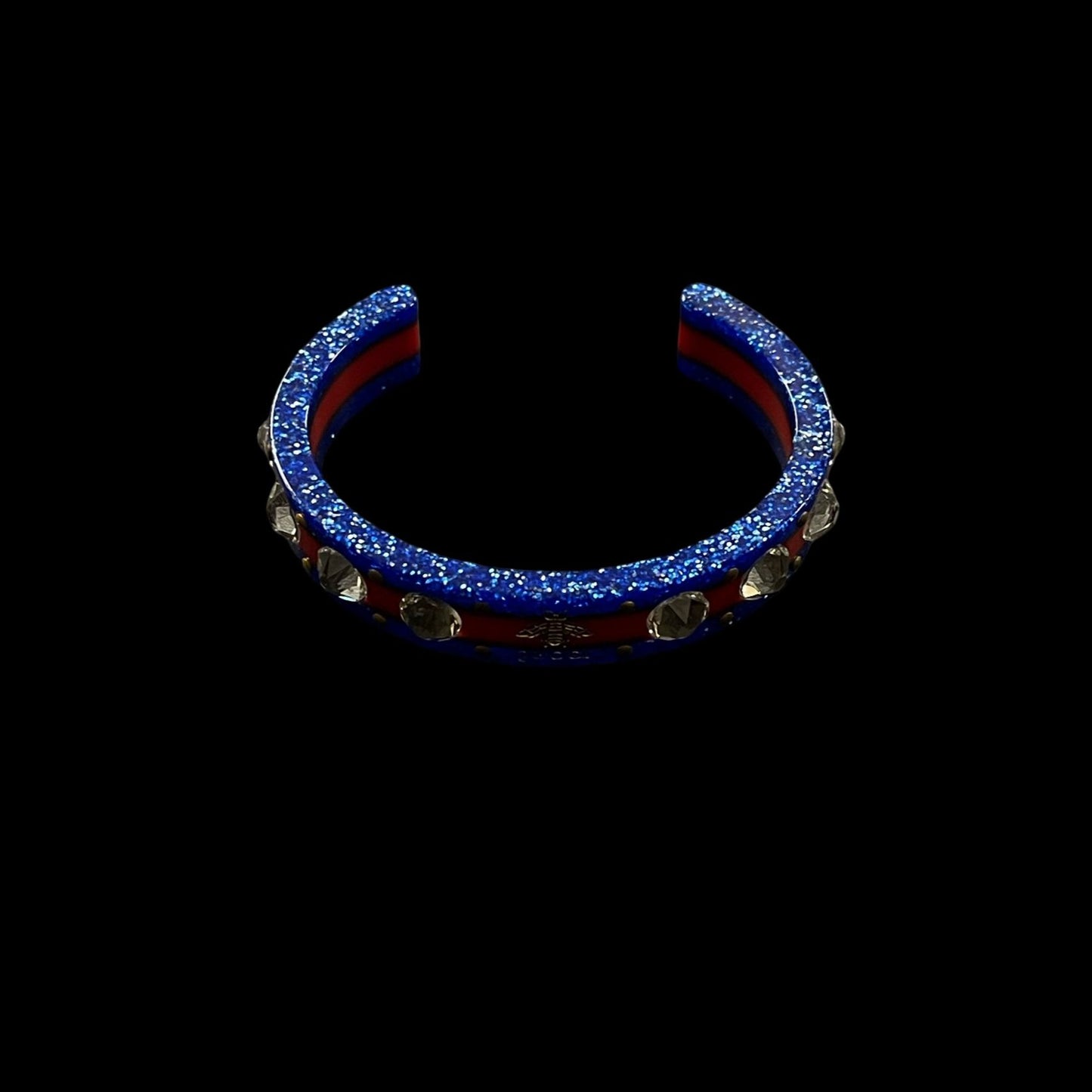 GUCCI Bangle, Bee, Rhinestone, Blue & Red, Bracelet