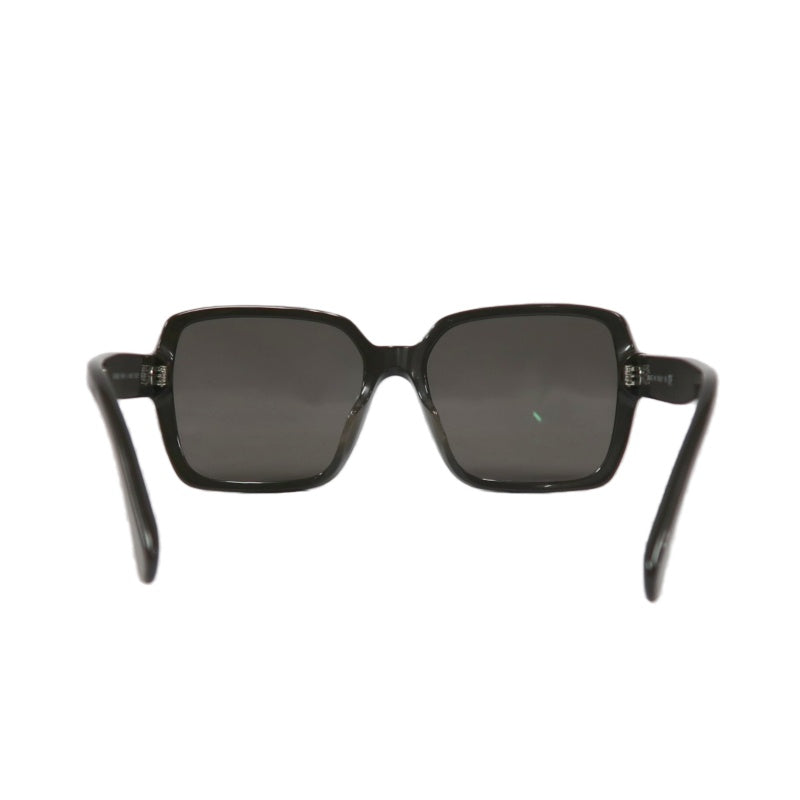 CHANEL Sunglasses Eyewear Black Resin Frame Square Gray Lens 56□17 140 with Original Box, Case & Cleaning Cloth