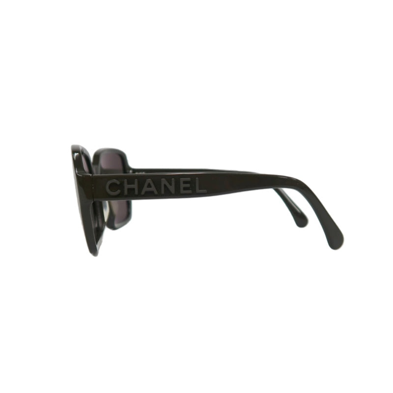 CHANEL Sunglasses Eyewear Black Resin Frame Square Gray Lens 56□17 140 with Original Box, Case & Cleaning Cloth