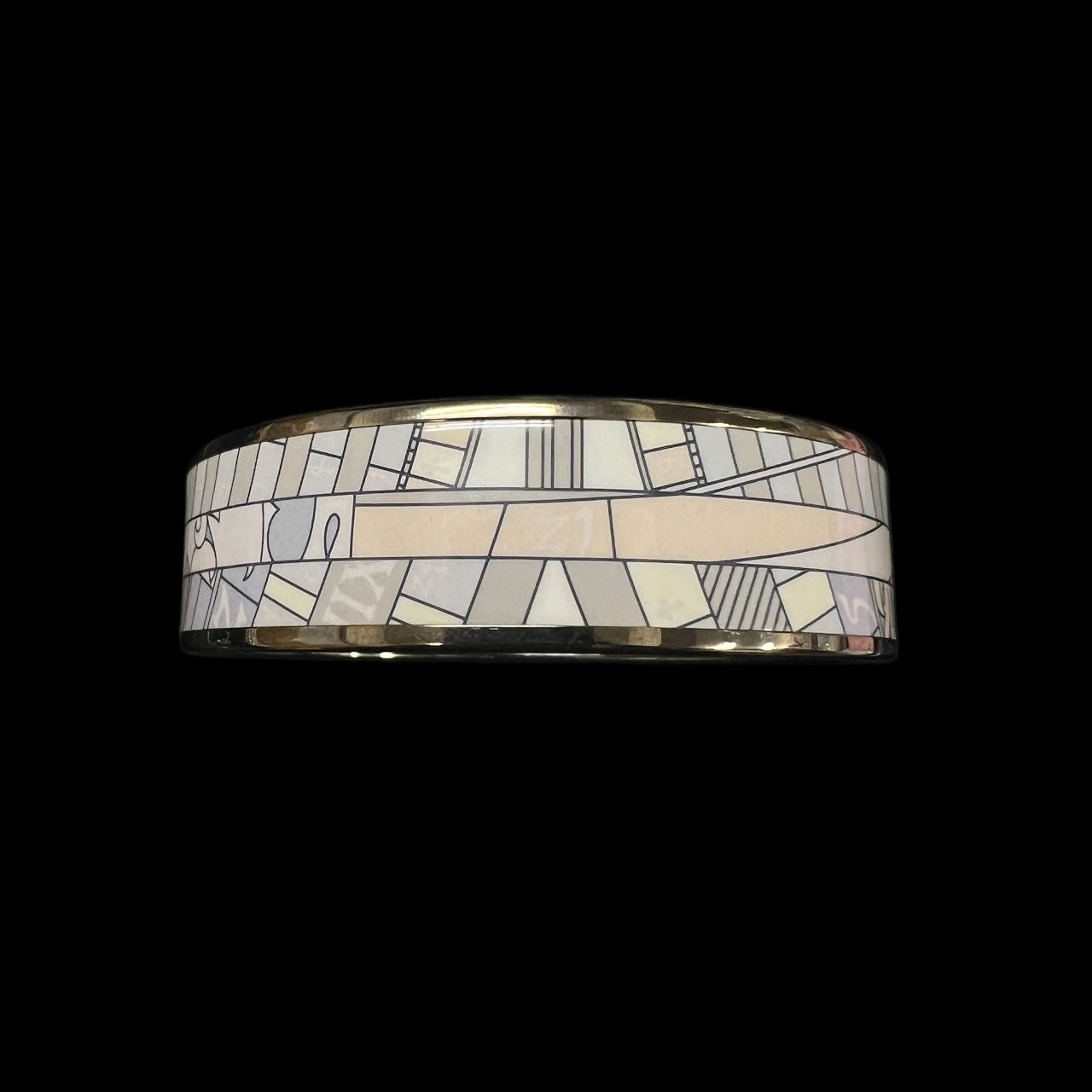 HERMES Bangle, Enamel, Pastel Blue, Silver Hardware, Bracelet