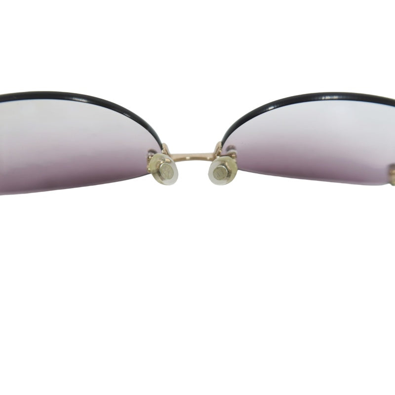 NINA RICCI Sunglasses Eyewear Gold Rimless Purple Gradient Lens Carved Decoration Elegant