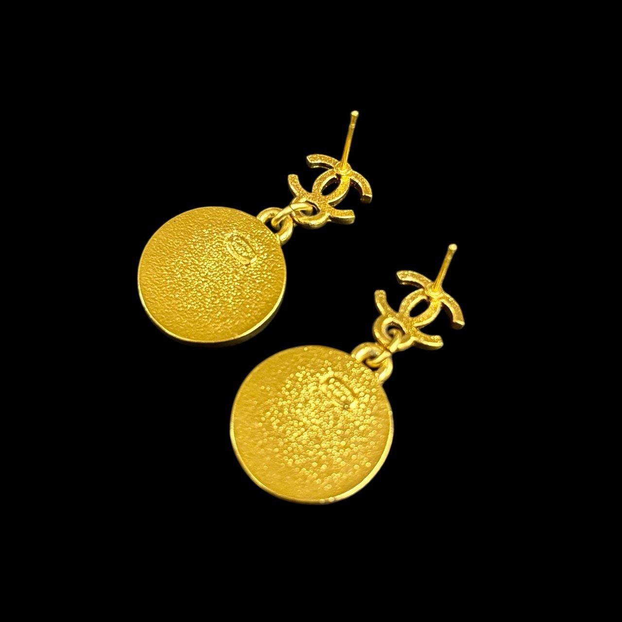 CHANEL Gold Plated, Red, Earrings, Stud Earrings, Drop Earrings