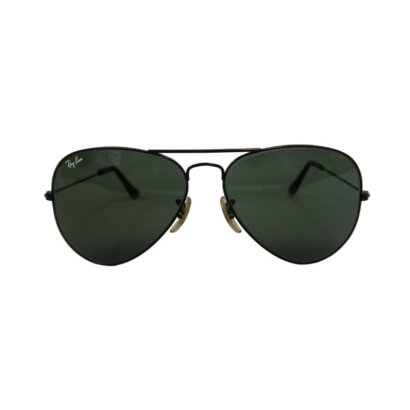 RAY-BAN Aviator Sunglasses Eyewear Black Metal Frame Green Lens Teardrop Classic Model