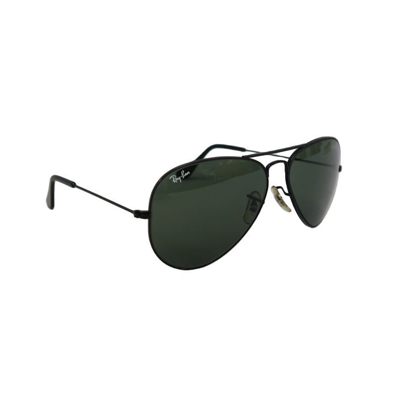 RAY-BAN Aviator Sunglasses Eyewear Black Metal Frame Green Lens Teardrop Classic Model