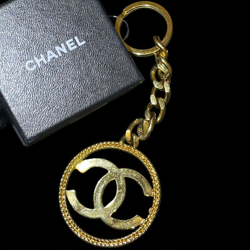 CHANEL Gold Plated Key Holder, Alloy, Key Chain, Bag Charm