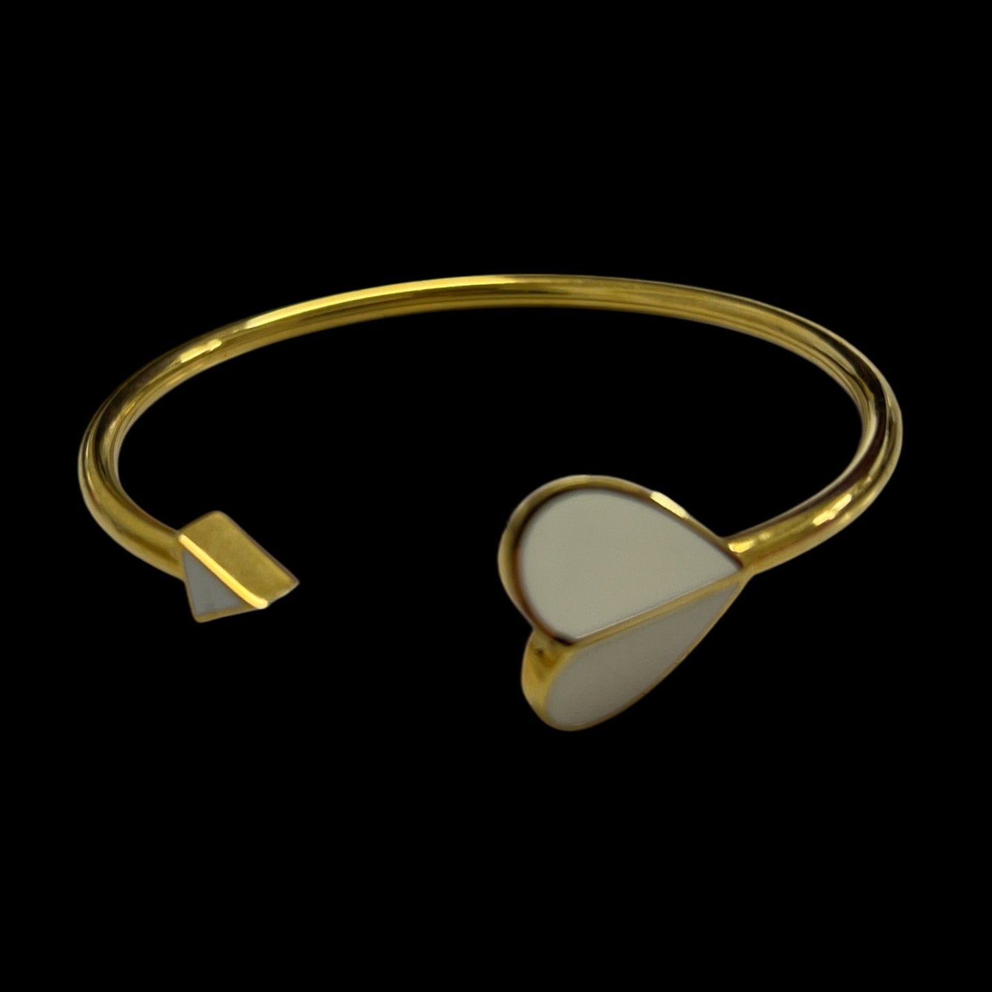 Kate Spade gold-plated bangle, white heart
