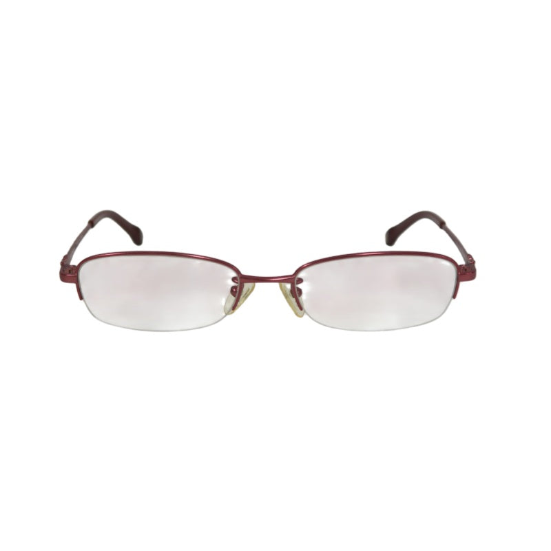 GIORGIO ARMANI Eyeglasses Eyewear Red Metal Frame Half-rim Clear Lens Business Casual