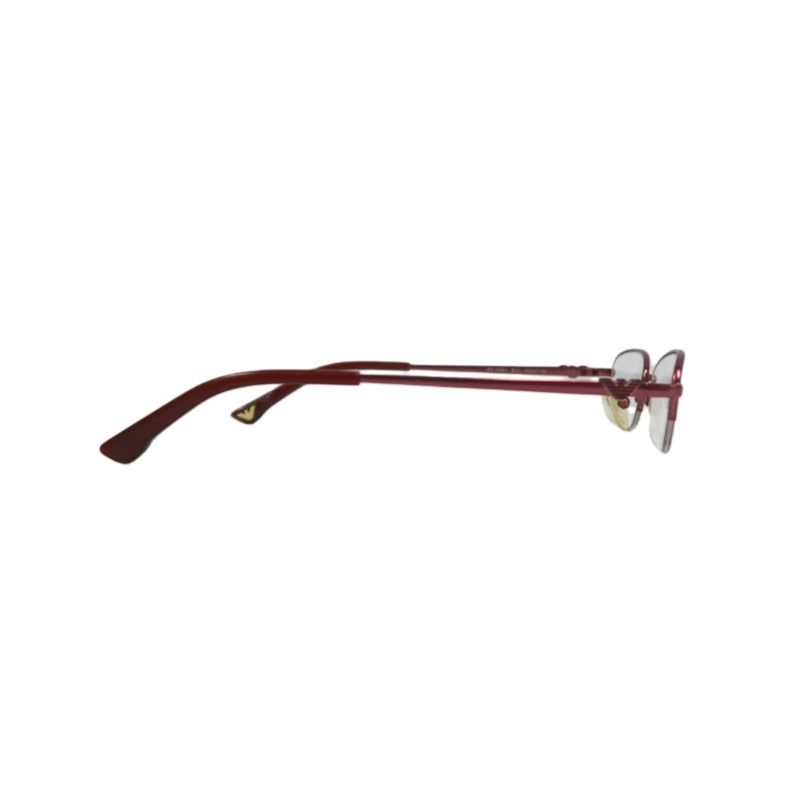 GIORGIO ARMANI Eyeglasses Eyewear Red Metal Frame Half-rim Clear Lens Business Casual