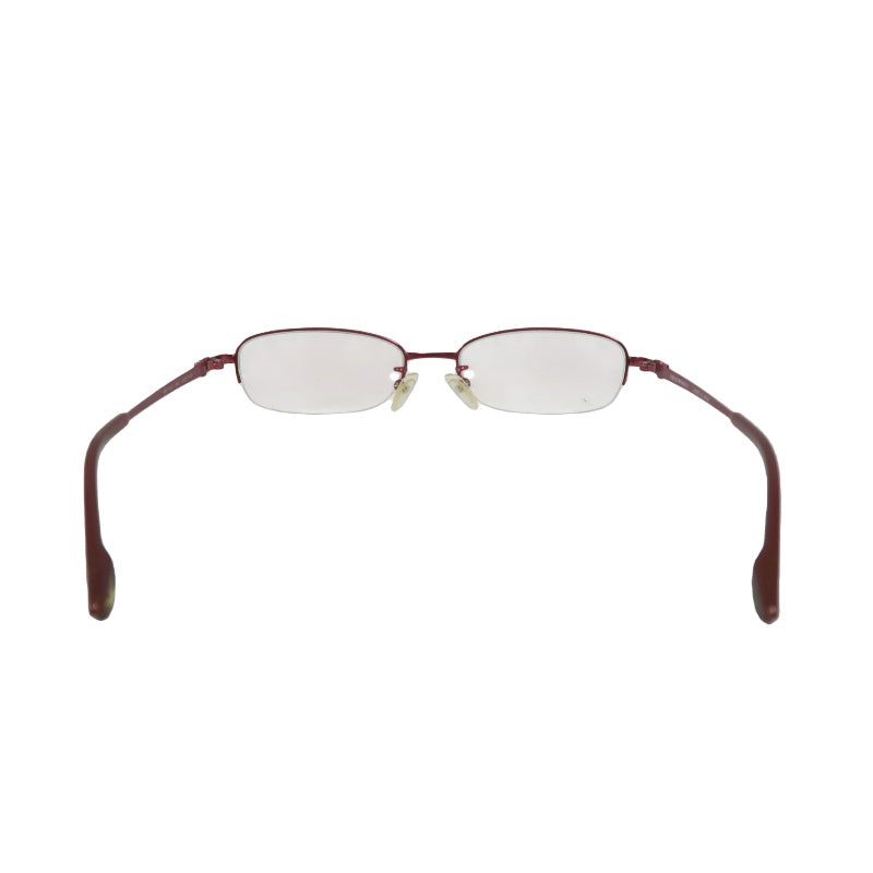 GIORGIO ARMANI Eyeglasses Eyewear Red Metal Frame Half-rim Clear Lens Business Casual