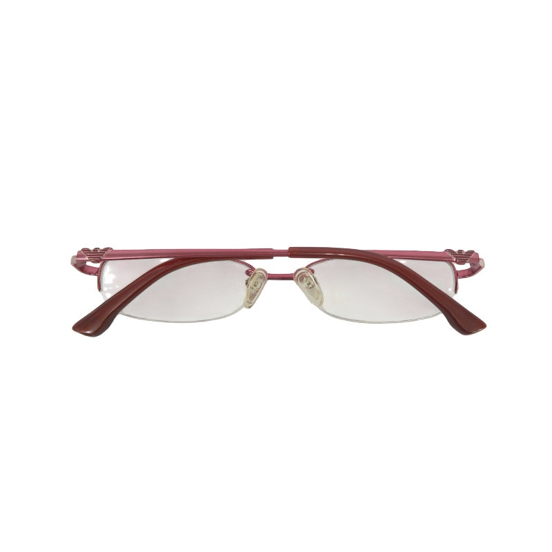 GIORGIO ARMANI Eyeglasses Eyewear Red Metal Frame Half-rim Clear Lens Business Casual
